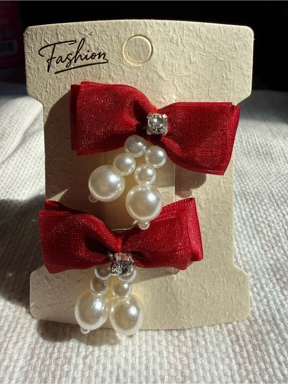Kids Pearl Bow Hair Clips - Multi Color Set